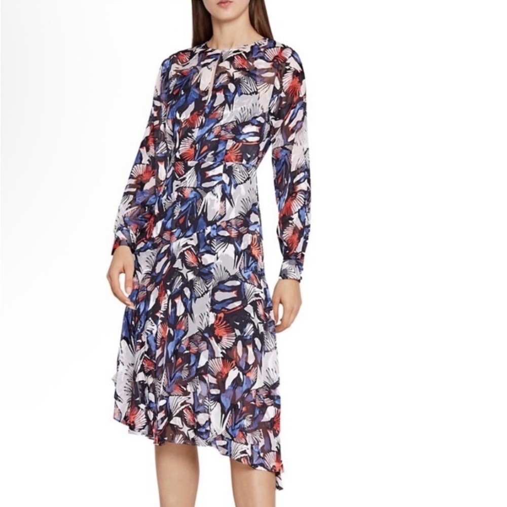 Reiss Black, Red, and Blue Long Sleeve Dress